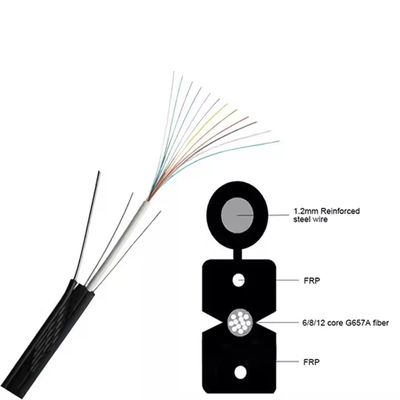 Kabel Drop Messenger FTTH G657A1/G657A2 – Kabel Fiber Optik FTTX Luar & Dalam Ruangan Dengan Jaket LSZH