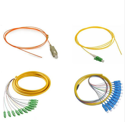 SC UPC SC APC 12 Warna Single Multi Mode Fiber Optic Pigtail FTTH Harga pabrik