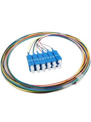 2 Core Single Mode Fiber Optic Pigtail SC UPC SC APC 12 Warna Kode Kerugian Rendah