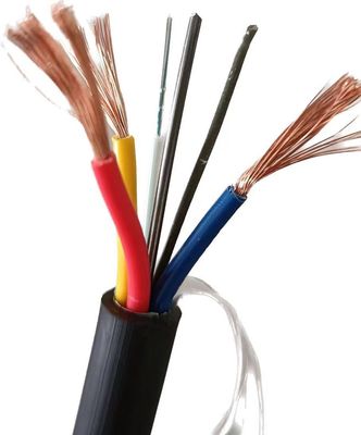 G652D 6 Core Kabel Optik Hibrida Dengan 2 Kabel Listrik Tembaga Kabel Komunikasi Luar OPLC