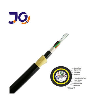 Kabel Fiber Optik ADSS Jaket Ganda Udara Luar Ruangan 24 96 Inti HDPE Non Logam
