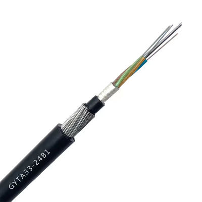 Kabel serat optik 24 inti GYTA33 GYFTY33 Kabel tabung longgar lapis baja yang tertanam di bawah air