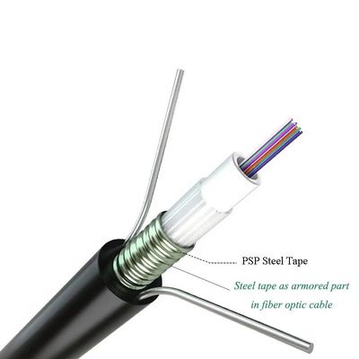 SM Kabel Serat Optik Outdoor Single Mode GYXTW53 GYXTW Multimode OM3 Kabel Serat Optik 12 Inti