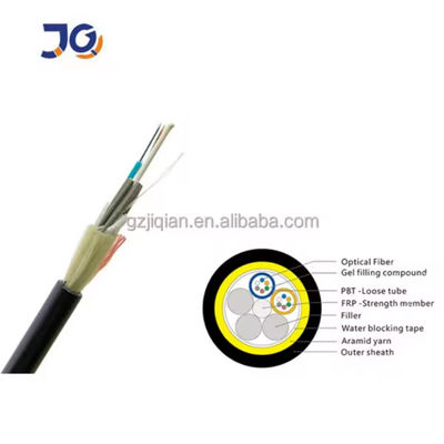 ADSS Single Jacket Aerial Single Mode Kabel Serat Optik Aramid Diperkuat FTTx Telecom