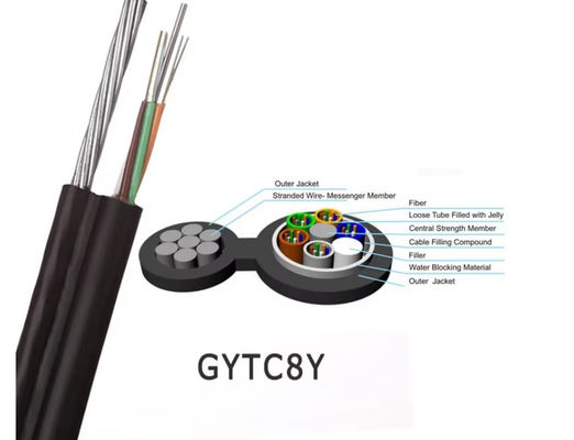 GYTC8S Gambar 8 Kabel Serat Optik Kabel Stranded Messenger Aerial Overhead