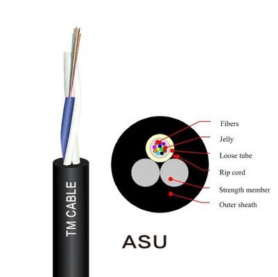 ASU Kabel Serat Optik Mini Adss Mode Tunggal Non Metal 12 Core Self Supported
