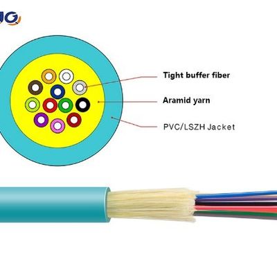 GJFJH GJFJV Distribusi dalam ruangan Kabel Serat Optik Tight Buffer Kevlar Yarn 4/12 Core