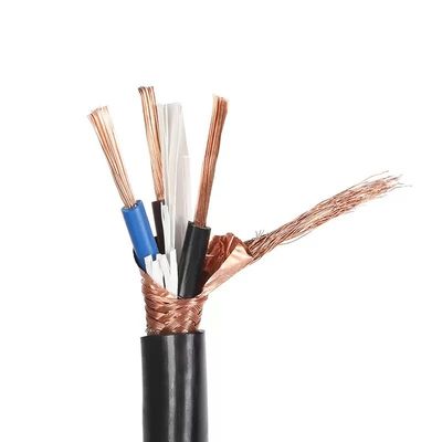 Outdoor Fiber PVC LSZH RVVP Kabel dengan 2/3/4/5/6 Core Cat6 FTP Spiral Shielded Pure Copper Control Signal Kabel