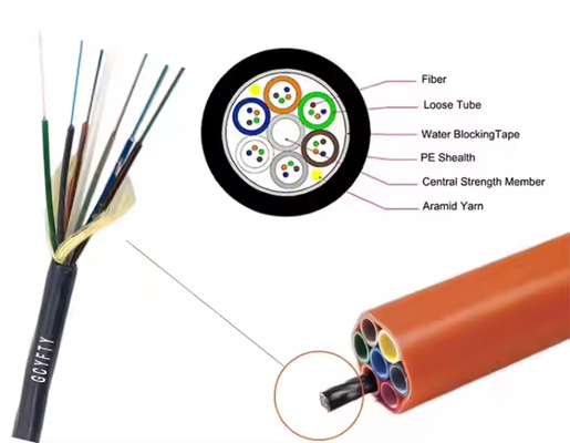 GCYFTY/GCYFY Air-Blowing Micro Fiber Optic Cable Simplex Micro Duct 4 6 8 12 24 48 96 Core Outdoor Non-Metallic Layer Stranded