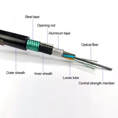 Stok Pabrik Outdoor Double Armored GYTS53-96 Core Fiber Optic Cable Double Jacket G652D dikirimkan pada hari yang sama