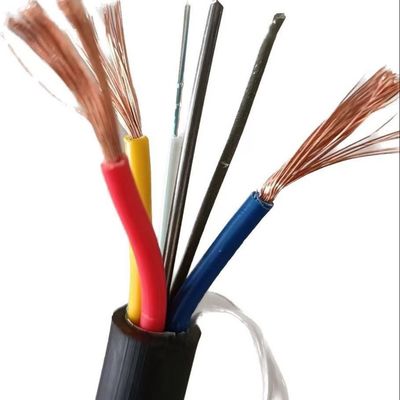4-Core Hybrid OPLC Fiber Optic Kabel dengan Kabel Tembaga