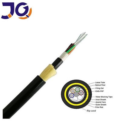 Kabel Fiber Optik ADSS Self Supporting Dielektrik Semua 48 96 Inti G652D Luar Ruangan Aerial Non Armored Double Jacket