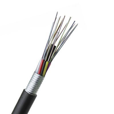 Kabel Fiber Optik Lapis Baja Aluminium GYTA 2 hingga 144 Inti Loose Tube Pemasangan Saluran Luar Ruangan Penguburan Langsung