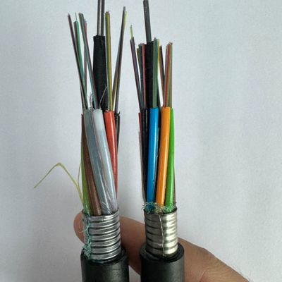 Kabel Fiber Optik Lapis Baja GYTA 2 144 Inti Tabung Longgar Penguburan Langsung Saluran