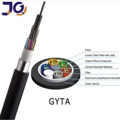 Kabel Fiber Optik Lapis Baja GYTA 2 144 Inti Tabung Longgar Penguburan Langsung Saluran