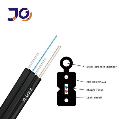 GJYXFCH Steel Wire Outdoor FTTH Drop Cable 1 2 4 Core G657A Fiber Flexible LSZH Flame-Retardant Mudah Dipasang