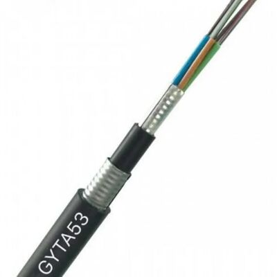 GYTA53 Kabel Serat Optik 48 96 Core Double Aluminium Heavy Armored Single Mode Outdoor Direct Burial Kabel