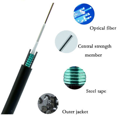 GYXTW Outdoor Aerial Fiber Optic Cable Duct Overhead 2 24 Core Kualitas tinggi