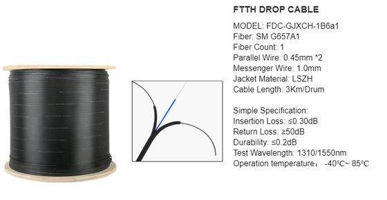 GJYXCH-1B6 G657A2 1 Kabel Penurunan Serat Optik Inti