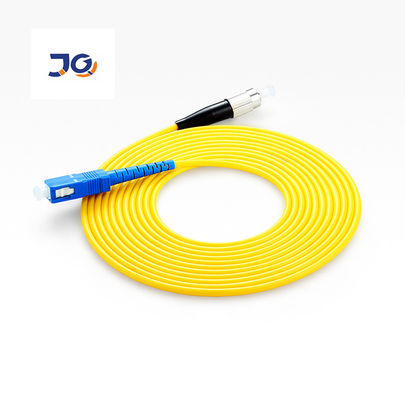 Kabel Patch Fiber Optik Mode Tunggal Duplex OS2 9/125um SC ke LC Kehilangan Rendah