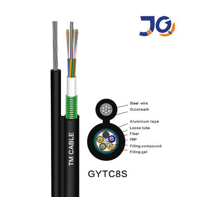 Jiqian overhead outdoor 48 core fig 8 fiber optic cable Self Supporting Armored figure 8 fiber optic cable GYTC8S