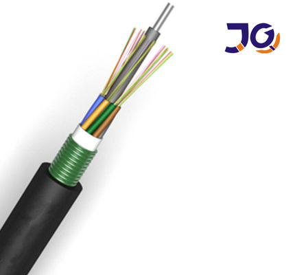 2~144 Core Kabel Komunikasi GYTS G652D Kabel Serat Optik Luar Ruang Dipalsukan Dengan Pita Baja Atau FRP