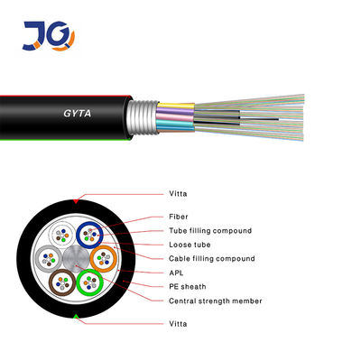 12 24 36 48 inti GYTA Outdoor Armored G652D Kabel Serat Optik