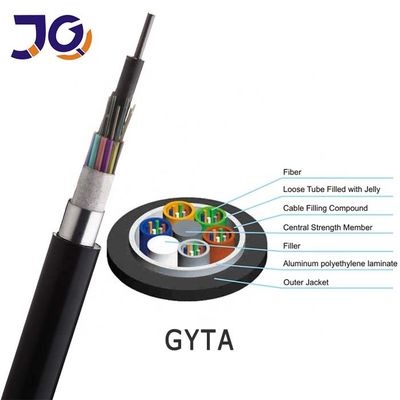 Outdoor GYTA 12 24 Core Single Mode G652D Kabel Serat Optik untuk Jaringan Komunikasi