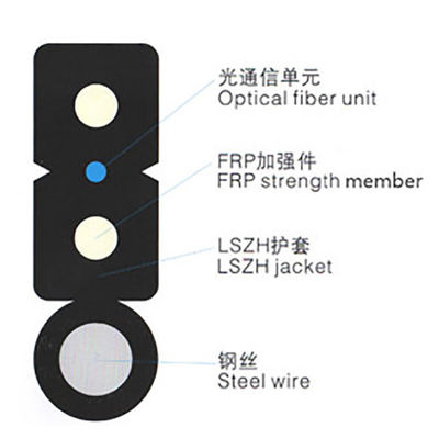 Luar Ruangan Gjyxfch G657 G652D Fiber Ftth Drop Cable Self Supporting