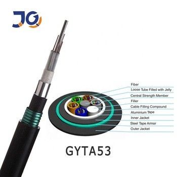 GYTA53 Kabel Serat Optik 48 96 Core Aluminium Armored Direct Burial Duct