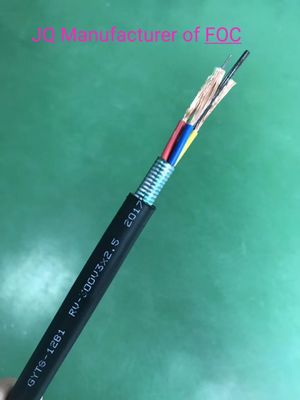 G652D 6 Core Hybrid Fiber Optic Cable Dengan 2 Kabel Daya Tembaga OPLC