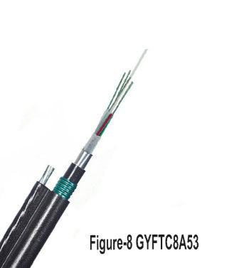 2KM Gambar 8 Dukungan Mandiri 24 Core Fiber Optic Cable Single Mode