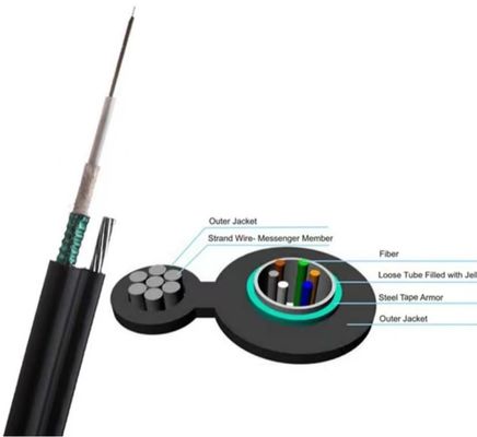 HDPE Jacket 4 Core Kabel Serat Optik Udara Gbr Delapan GYXTC8S