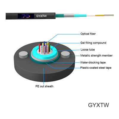 16 24 Core Fiber Optic Cable GYXTW Untuk Telekomunikasi