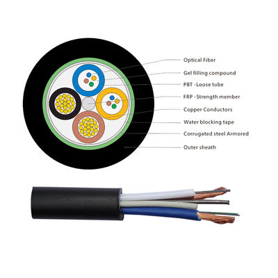 Kabel optik serat OPLC hibrida dengan konduktor tembaga untuk FTTH