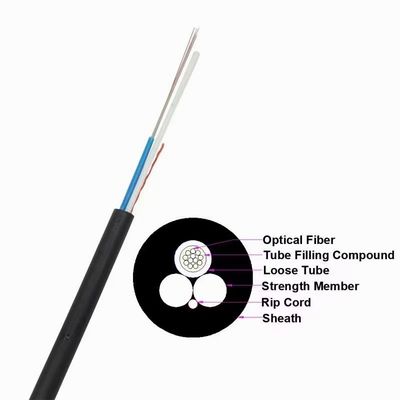 Dua Kekuatan FRP Mode Tunggal Kabel Serat Optik ASU GYFFY 6 Cores