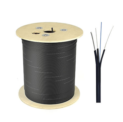 Single mode outdoor aerial ftth drop cable 1 core 2 core 4core 657A1 kabel datar FRP dengan kabel Fiber Optic messenger