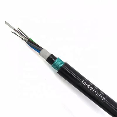 12 Core Double Sheath G652B Direct Burial Fiber Cable Untuk Bawah Tanah
