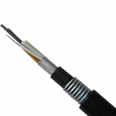 Double Sheath 24 Cores GYTA53 Kabel Serat Optik Bawah Tanah Mode Tunggal