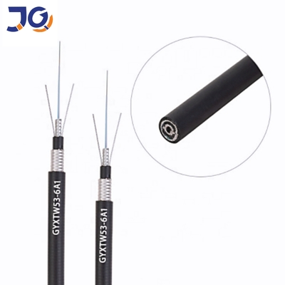 Double Steel Tape Direct Burial Fiber Cable GYXTW53 Underground 8 10 12 Komunikasi Inti