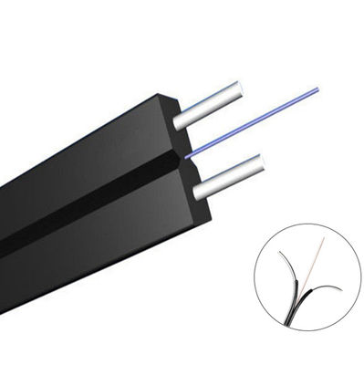 1F FTTH Self Supporting Lszh Drop Cable Dengan Steel Wire Messenger