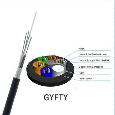 Non Metal 48 Core Gyfty Fiber Optic Cable Plastik Modulus Tinggi