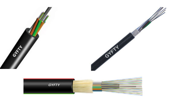 Non Metal 48 Core Gyfty Fiber Optic Cable Plastik Modulus Tinggi
