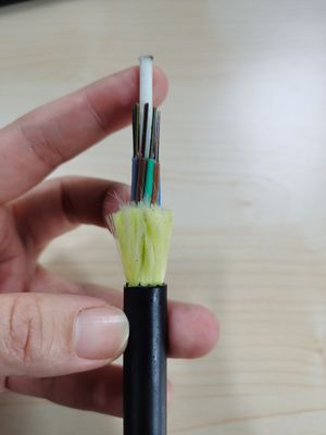 Rentang 100m 12 Core Outdoor ADSS Fiber Optic Cable Anti - Hewan Pengerat