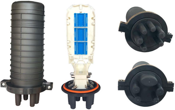Vertikal 1 In 4 Out Optical Splice Dome Penutupan Mechanical Sealing Cable Splice Box Penutupan Fiber Optic