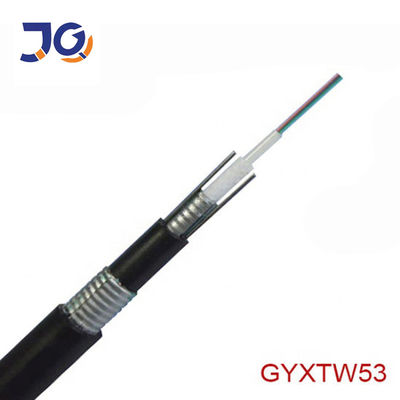 Double Steel Tape Direct Burial Fiber Cable GYXTW53 Underground 8 10 12 Komunikasi Inti