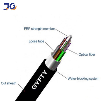 GYFTY Outdoor Aerial 24 48 Core Fiber Optic Cable Dengan Anggota Kekuatan FRP
