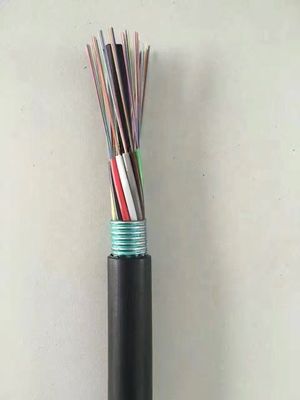 Anggota kekuatan kabel Baja yang terkubur langsung GYTA 48 72 96 144 Kabel Serat Optik Lapis Baja Luar Ruangan