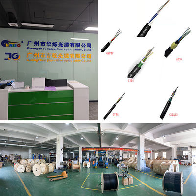 Double Jacket Double Armoring Gambar 8 GYFTC8S53 Aerial 6 24 48 96 Core Fiber Optic G652d Kabel Per Meter